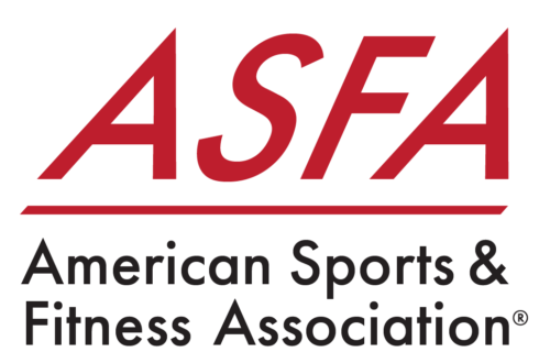 red and black lettering for the A.F.S.A. American Sports and Fitness logo