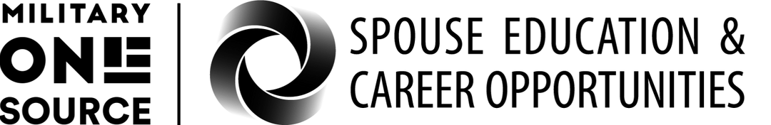 Black logo with text military one source spouse education and career opportunities